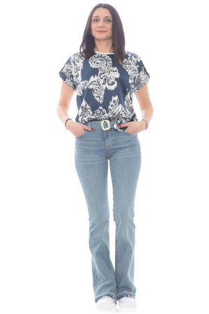 Liu Jo Women's T-shirt with pleats on the shoulders
