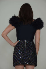 Revise Body Women with pom poms on the shoulders