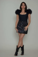 Revise Body Women with pom poms on the shoulders