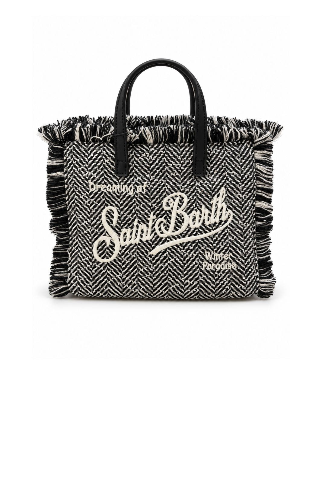 MC2 Saint Barth Borsa Donna Vanity Mini Wool Herringbone Strass