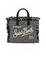 MC2 Saint Barth Borsa Donna Vanity Mini Wool Herringbone Strass