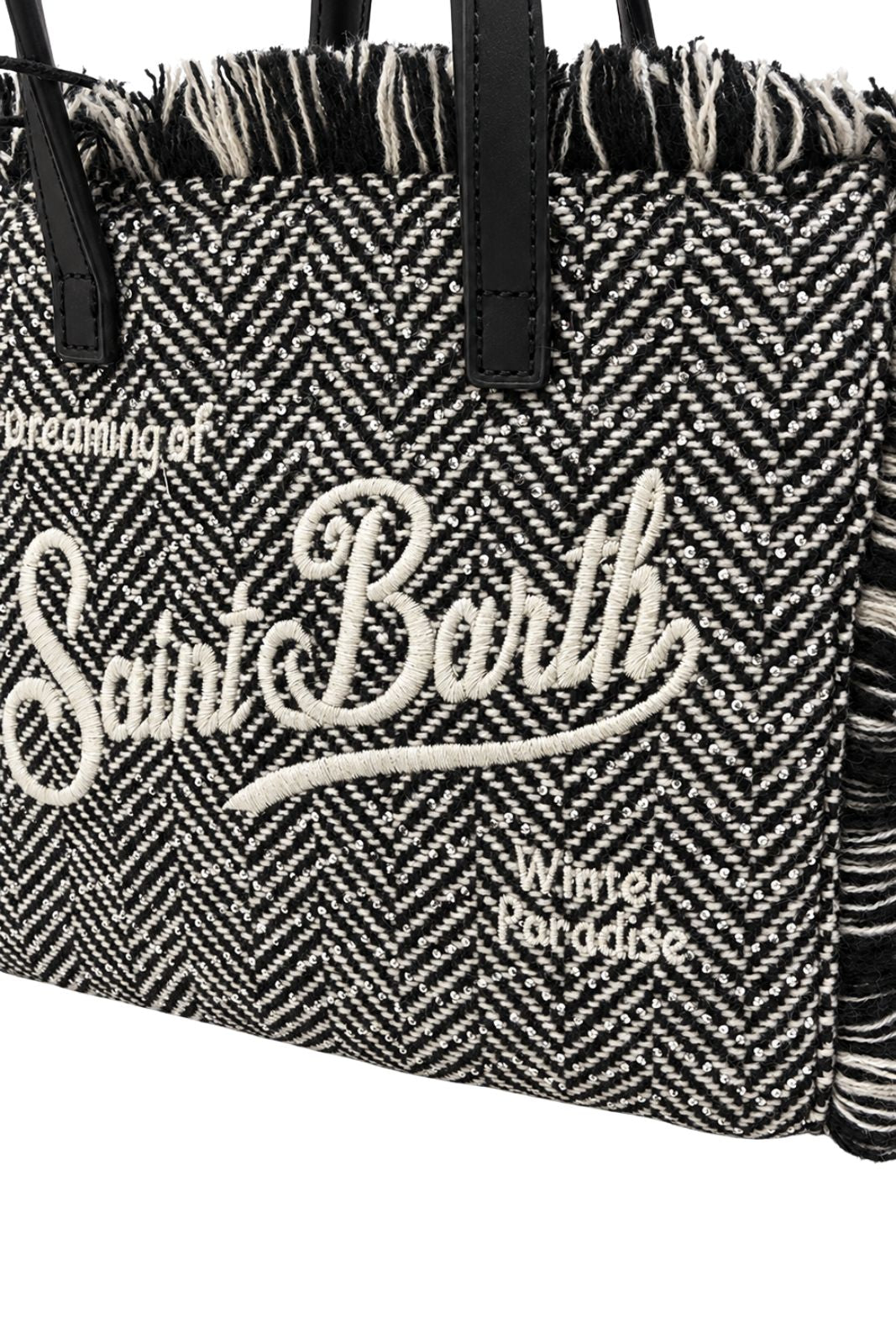 MC2 Saint Barth Borsa Donna Vanity Mini Wool Herringbone Strass