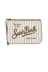 MC2 Saint Barth Pochette Aline in lino con fantasia a righe