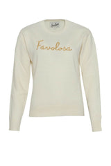 Maglione da donna  MC2 Saint Barth a girocollo con lettering fronte