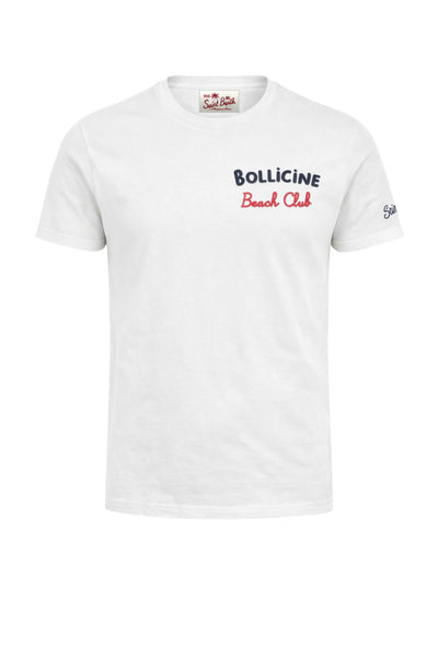T-shirt da uomo MC2 Saint Barth a maniche corte con ricamo davanti e dietro