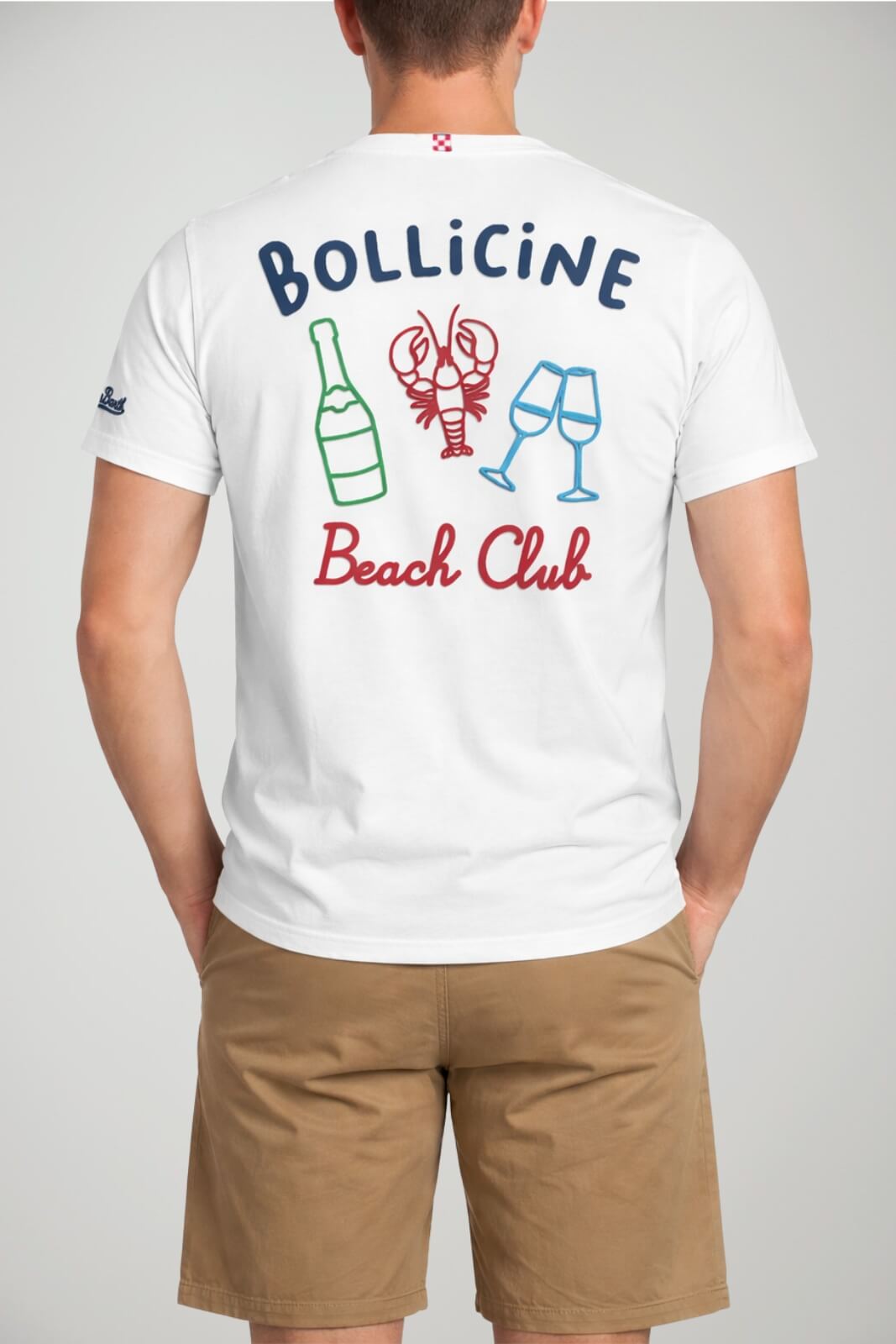 T-shirt da uomo MC2 Saint Barth a maniche corte con ricamo davanti e dietro