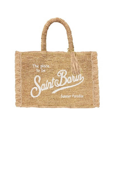 MC2 Saint Barth Borsa Donna in rafia con frange