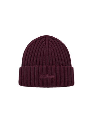MC2 Saint Barth Cappello in lana a coste / Melanzana