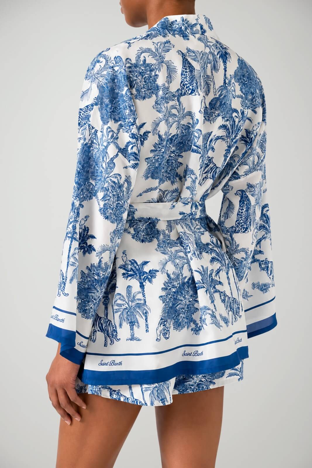 MC2 Saint Barth Kimono Donna  Silk Habotai Jungle Oceania
