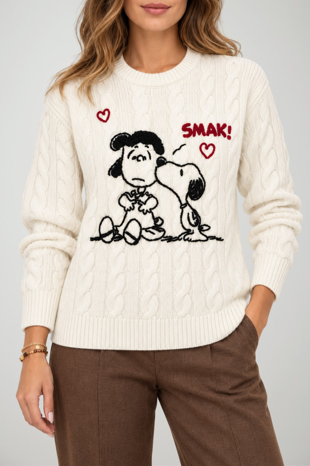 MC2 Saint Barth Maglia Donna Peanuts Kiss Outline