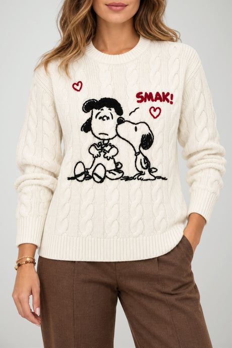 MC2 Saint Barth Maglia Donna Peanuts Kiss Outline
