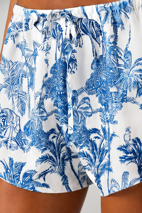MC2 Saint Barth Short Donna Silk Habotai Jungle Oceania