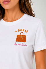 MC2 Saint Barth T-shirt Donna Borse Occhiaie Strass