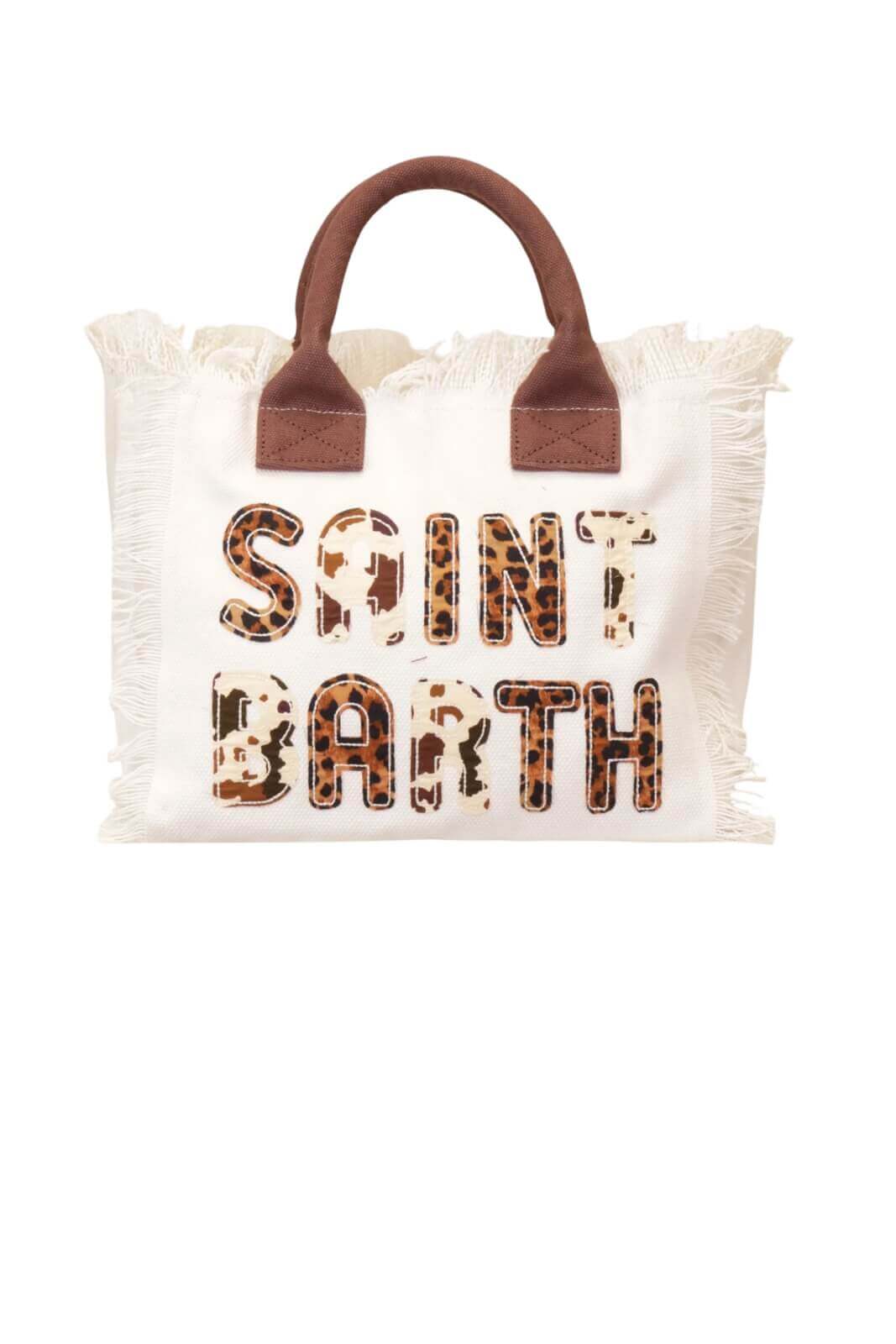 Borsa da donna in canvas MC2 Saint Barth con patch animalier