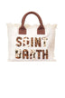 Borsa da donna in canvas MC2 Saint Barth con patch animalier