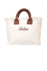 Borsa da donna in canvas MC2 Saint Barth con patch animalier
