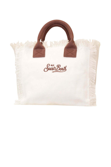 Borsa da donna in canvas MC2 Saint Barth con patch animalier