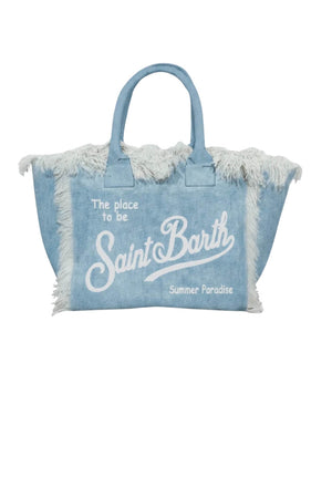 Borsa da donna MC2 Saint Barth modello Colette in denim con frange