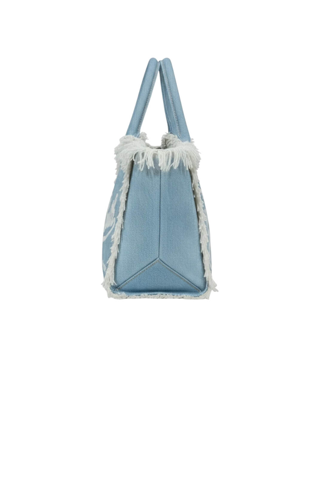 Borsa da donna MC2 Saint Barth modello Colette in denim con frange