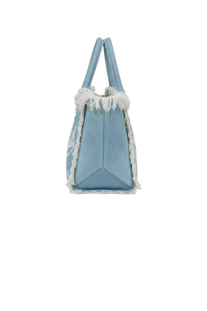 Borsa da donna MC2 Saint Barth modello Colette in denim con frange