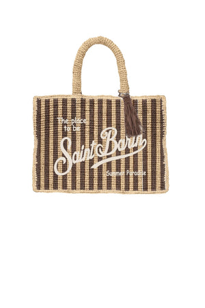 Borsa da mare MC2 Saint Barth in rafia rigata