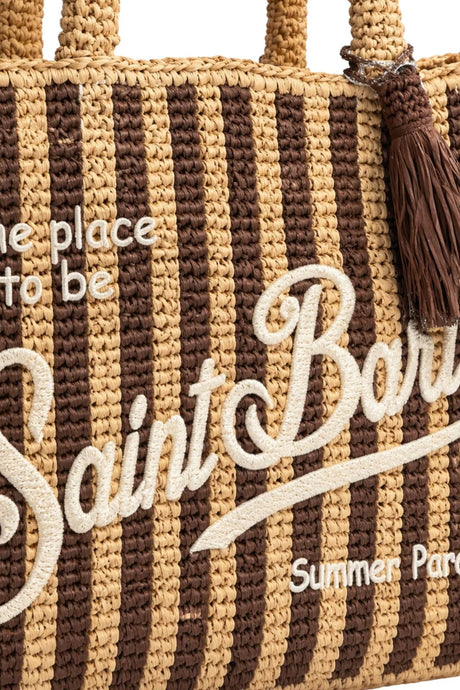 Borsa da mare MC2 Saint Barth in rafia rigata