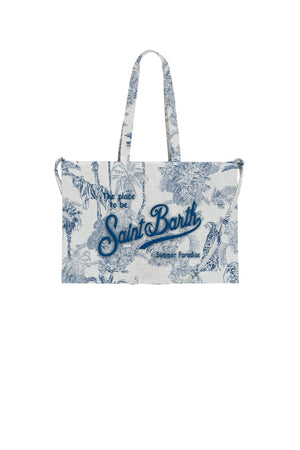 Borsa da mare MC2 Saint Barth in canvas con stampa