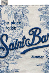 Borsa da mare MC2 Saint Barth in canvas con stampa