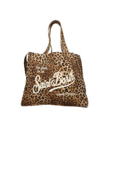 Borsa da mare MC2 Saint Barth in fantasia animalier con manici