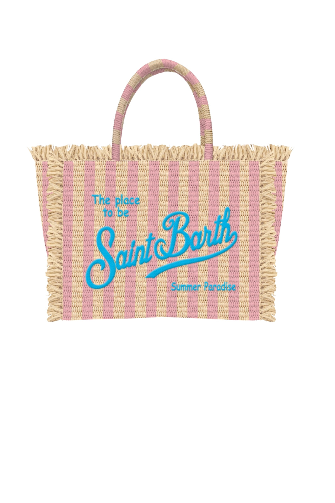 Borsa da mare MC2 Saint Barth Colette a righe con frange