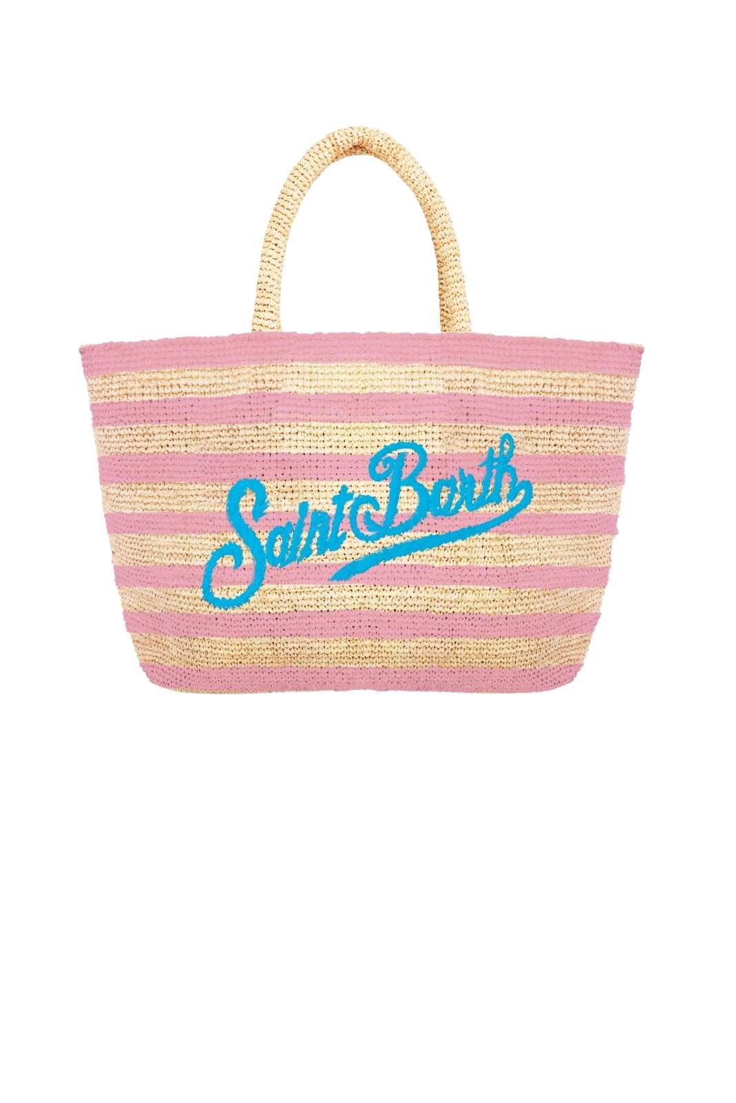 Borsa da mare MC2 Saint Barth in rafia a righe
