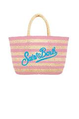 Borsa da mare MC2 Saint Barth in rafia a righe