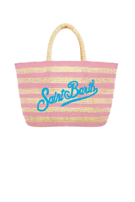 Borsa da mare MC2 Saint Barth in rafia a righe