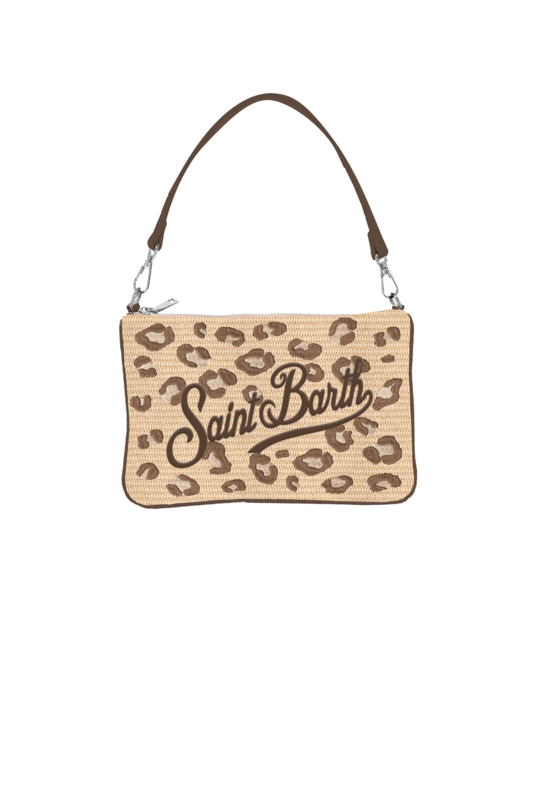 Borsa da donna in paglia MC2 Saint Barth in fantasia leopardata