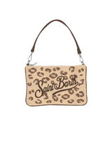 Borsa da donna in paglia MC2 Saint Barth in fantasia leopardata