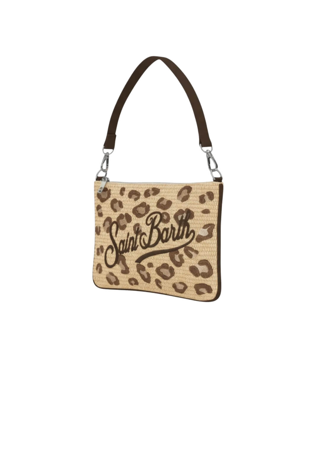 Borsa da donna in paglia MC2 Saint Barth in fantasia leopardata