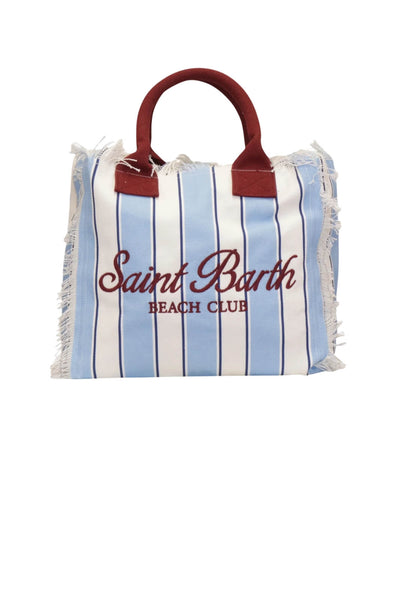 Borsa da mare MC2 Saint Barth a righe con manici e frange