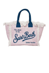 Borsa da donna MC2 Saint Barth in canvas a righe