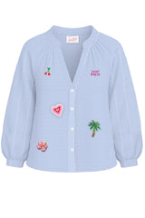 Camicia da donna MC2 Saint Barth in vichy con ricami