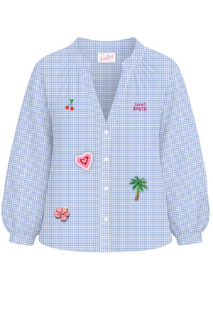 Camicia da donna MC2 Saint Barth in vichy con ricami