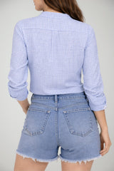 Camicia da donna MC2 Saint Barth in vichy con ricami
