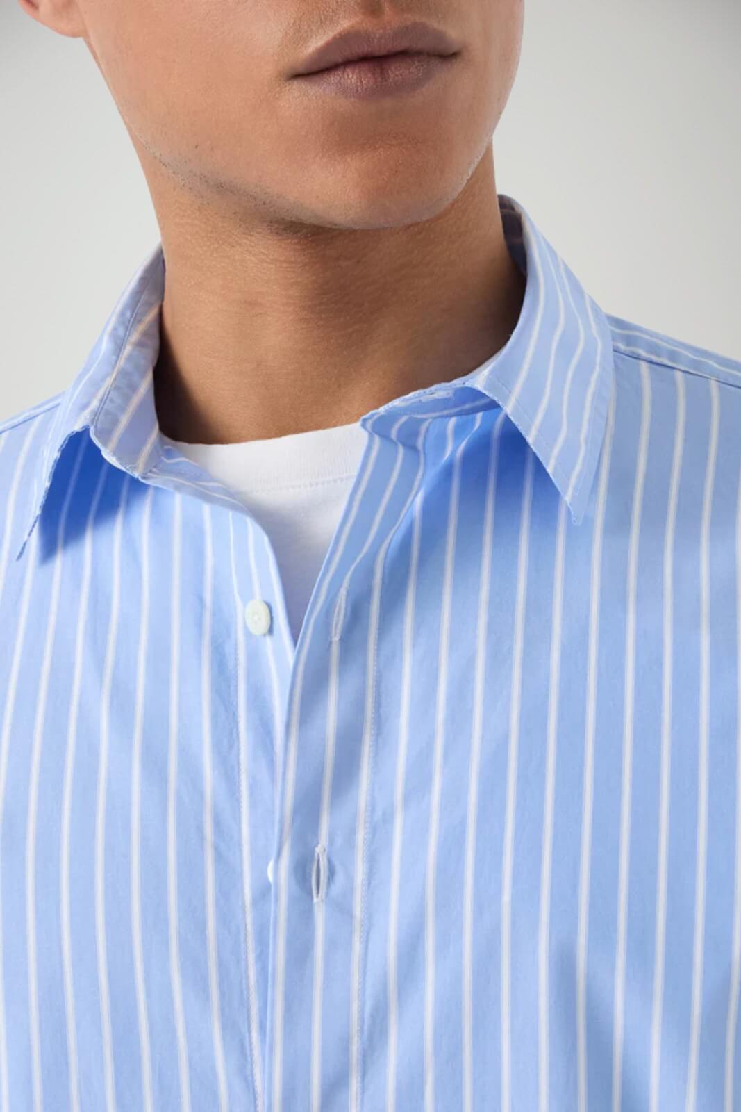 Camicia da uomo MC2 Saint Barth a righe over fit
