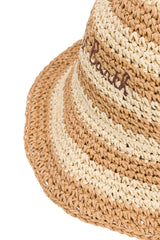 Cappello da donna MC2 Saint Barth in rafia a righe