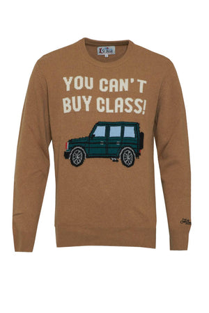 Maglione MC2 Saint Barth da uomo in misto lana a girocollo con lettering fronte