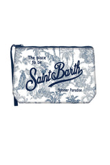 Pochette da uomo MC2 Saint Barth con stampa giungla e logo a contrasto