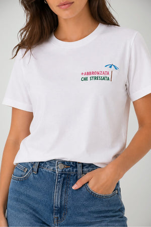 T-shirt da donna MC2 Saint Barth a maniche corte con ricamo