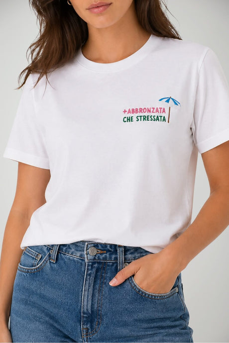 T-shirt da donna MC2 Saint Barth a maniche corte con ricamo