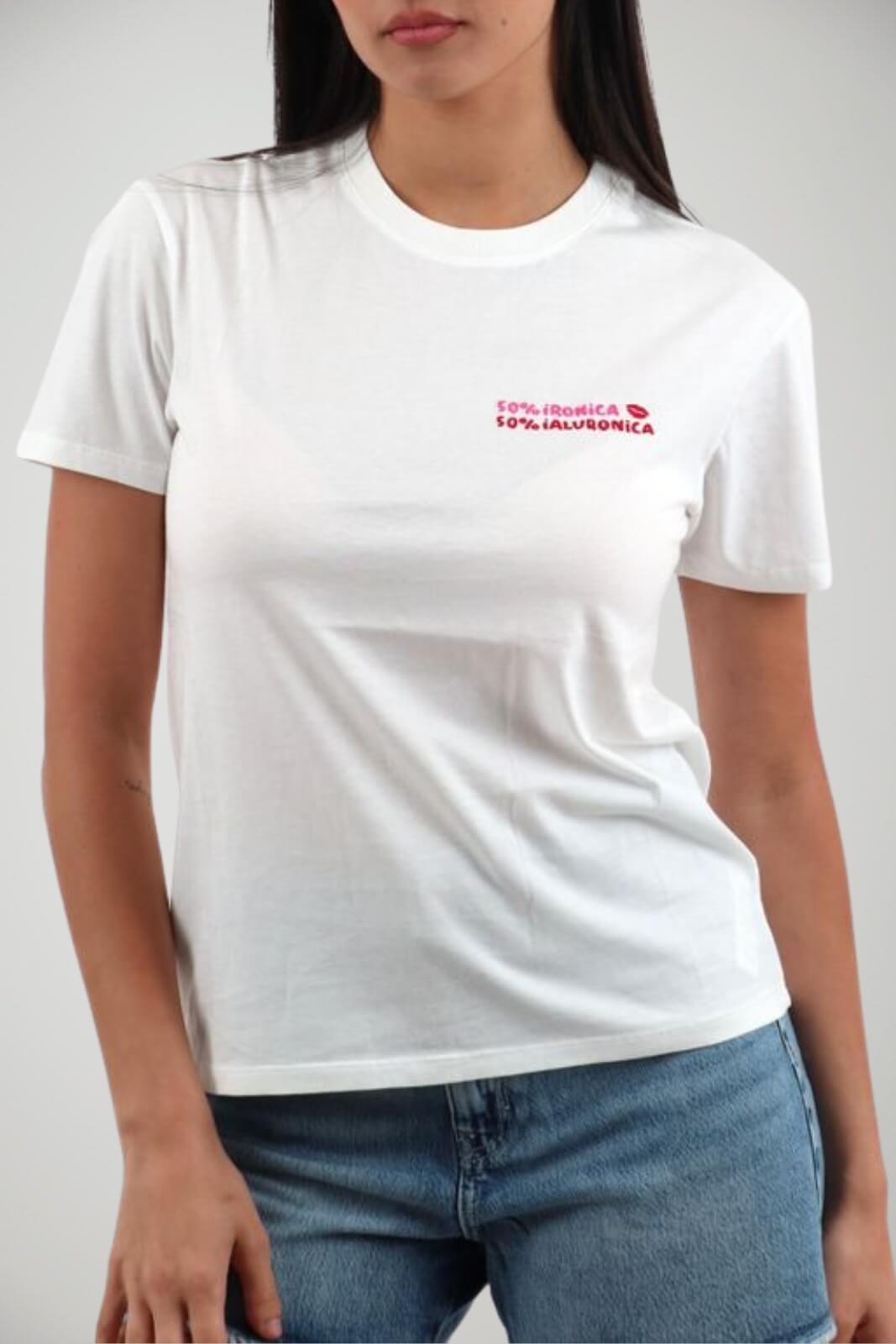 T-shirt da donna MC2 Saint Barth a manica corte con scritta colorata