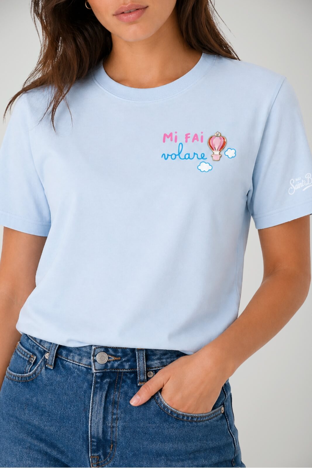 T-shirt da donna MC2 Saint Barth in cotone con ricamo