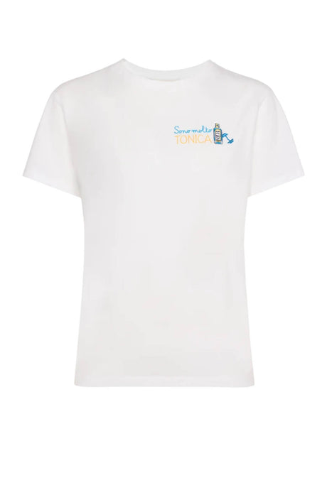 T-shirt da donna MC2 Saint Barth a maniche corte con scritta a contrasto